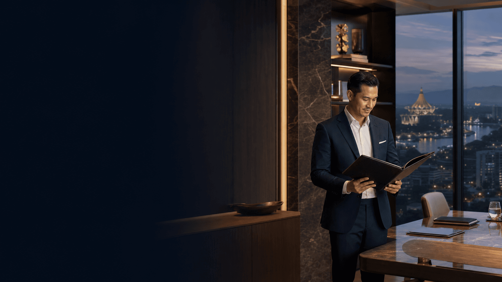 Financial advisor in a premium Kuching office
